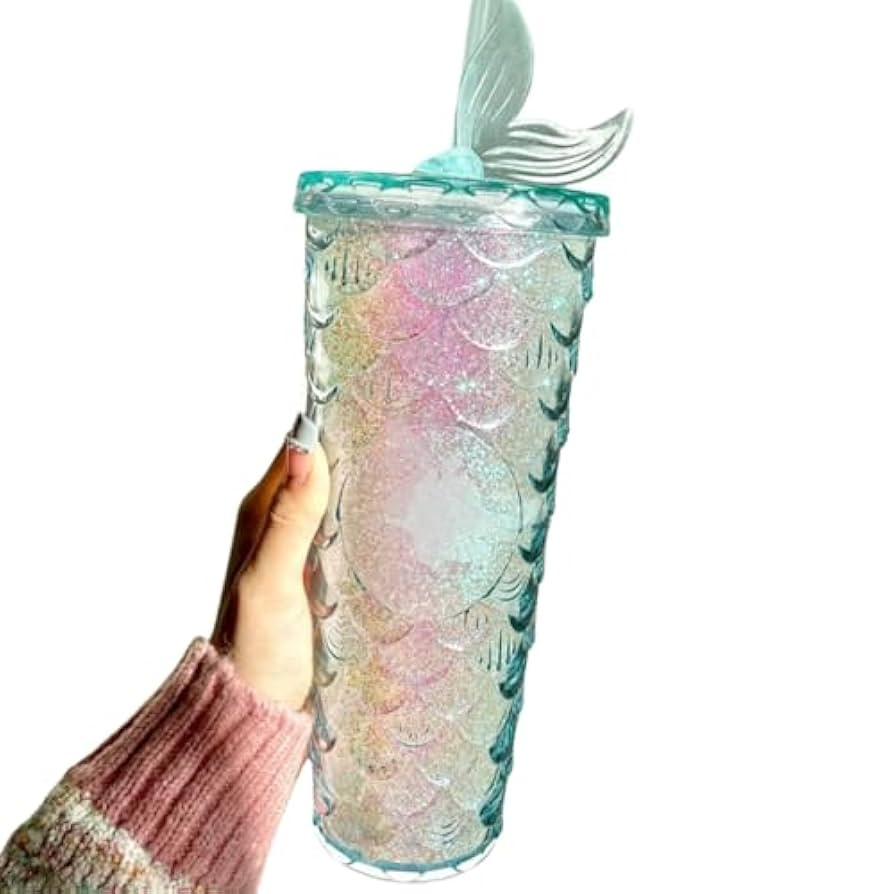 北米スタバ☆プラ製タンブラー ストロー付 710ml グレー 北米スタバ☆プラ製タンブラー ストロー付 710ml グレー